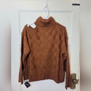 Zaful Caramel Knit Turtleneck Sweater